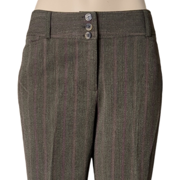 Julie Mitchell Urban Collection Brown and Burgundy Striped Dress Pant Size 8. - Picture 4 of 11